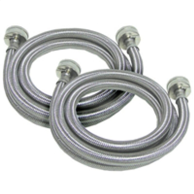 5 Ft. (SET OF 2) Stainless Steel  Fill Inlet Hose for Whirlpool, Kenmore , Maytag Washer