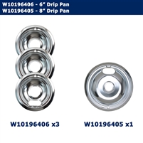 W10196406, W10196405: Drip Pan Set