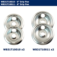 Drip Pan Kit 4 Pack (Two- 6" WB31T10010 And Two- 8"  WB31T10011) GE Range Top