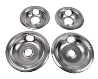 W10278125, AP4453181, PS2367458 Set Of 4 Chrome  Drip Pans For Whirlpool, Kitchenaid, Roper, Estate, Maytag, Jenn-Air, Amana, Sears/Kenmore Range