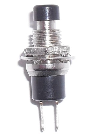 SPST Normally On Black Button N.C. PushButton Switch