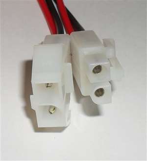 2 Pin Connector, Pigtail, 0.062" Terminals, 18AWG, 12"
