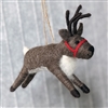 RF672 Needle Felt Leaping Reindeer Ornament