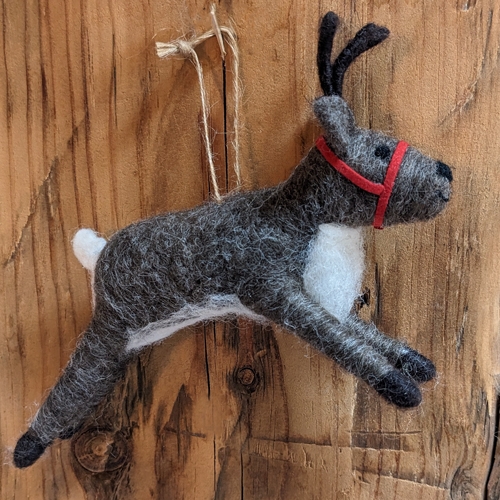 FinnRover Loue M64 ルーケンピネン　ブッシュクラフト　トナカイ RF672 Needle Felt Leaping Reindeer Ornament