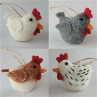 RF676 Needle Felt Chicken Ornament