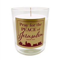 GLIMMER OF HOPE Scripture Candle "Peace of Jerusalem" - Frankincense & Myrrh