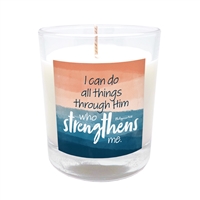 GLIMMER OF HOPE Scripture Candle "I can do all things through Him" - Hibiscus & Coconut
