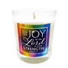 GLIMMER OF HOPE Scripture Candle "Joy of the Lord"- Pomegranate