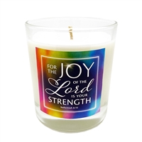 GLIMMER OF HOPE Scripture Candle "Joy of the Lord"- Pomegranate