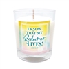 GLIMMER OF HOPE Scripture Candle "My Redeemer Lives!" - Bluebell Fragrance