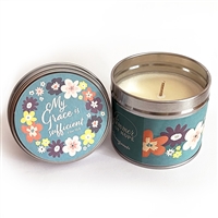 "My Grace is sufficient" Scripture Candle Tin - Pomegranate fragrance