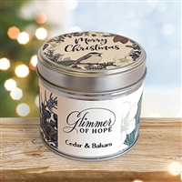 "Merry Christmas" Candle Tin - Cedar & Balsam fragrance