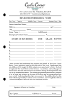Bus Rider Permission Form - Custom Carbonless