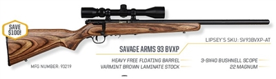 Savage 93BVXP .22MAG w/Scope 93219 NEW SALE!