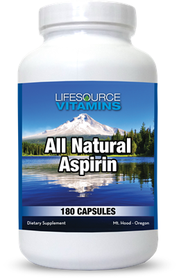 Aspirin - All Natural - Pain Ease - Safe - 180 Capsules - Proprietary Formula - White Willow Bark LARGER / VALUE SIZE