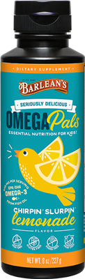 Barlean's Omega Pals Chirpin Slurpin Lemonade Fish Oil 8oz