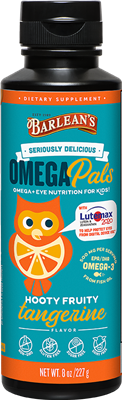 Barlean's Kid's Omega Pals Hooty Fruity Tangerine Fish Oil + Eye Nutrition  8 oz