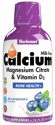 Bluebonnet's Liquid Calcium Magnesium Citrate Plus Vitamin D3 16 fl oz- Blueberry
