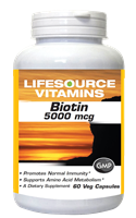 Biotin - 60 Veg Caps - 5 mg (5,000 mcg) - Vitamin B7