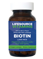 Biotin 2,500 mcg - 60 Vegan Lozenges - Natural Berry - Vitamin B7