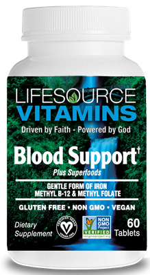 Blood Support  (Iron - ferrous bisglycinate) Plus SUPERFOODS - 60 Tablets