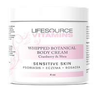 Whipped Botanical Body Cream- Cranberry & Shea- 4 oz - Psoriasis, Eczema, & Rosacea