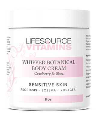 Whipped Botanical Body Cream- Cranberry & Shea- 8 oz - Psoriasis, Eczema, & Rosacea