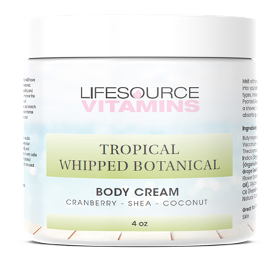 TROPICAL - Whipped Botanical Body Cream- - 4 oz - Psoriasis, Eczema, & Rosacea