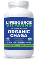 Chaga Mushroom 1000 mg Organic  - 60 Vegan Caps - 30 Servings