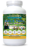 Kid's & Teen's Multivitamins & Minerals -  90 Chewable Tablets