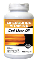 Cod Liver Oil  - 650 mg -  100 Softgels