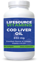 Cod Liver Oil  650 mg -  100 Softgels