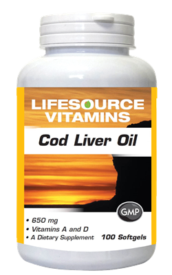 Cod Liver Oil  - 650 mg -  100 Softgels