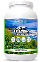 Whey Protein CONCENTRATE - Grass Fed - Double Chocolate Fudge - 6 lbs.