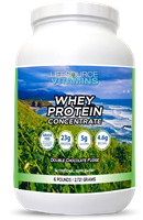 Whey Protein CONCENTRATE - Grass Fed - Double Chocolate Fudge - 6 lbs.