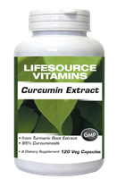 Curcumin from Standardized Turmeric Root Extract  120 Veg Capsules - 665mg VALUE SIZE