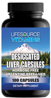 Desiccated Liver - 750 mg - Hormone -Free Argentine Beef Liver- 100 Capsules