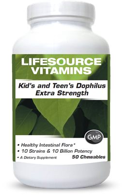 Kid's & Teen's Dophilus Probiotic Chewables Extra Strength- 50 Chewables