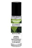 Eucalyptus & Spearmint Oil  Roll-on - 10 ml ~ Stress Relief LifeSource Essential Oils