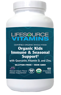 Kids Organic Immune & Seasonal Support - 60 Chewable Tablets- Natural Berry Flavor