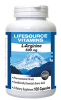 L-Arginine 500mg - 100 Capsules