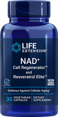 Life Extension - NAD+ Cell Regenerator and Resveratrol Elite - 30 Vegetarian Capsules