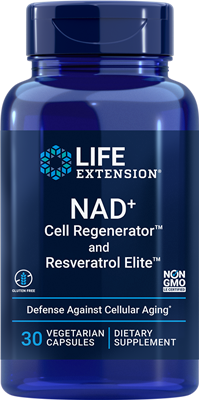 Life Extension - NAD+ Cell Regenerator and Resveratrol Elite - 30 Vegetarian Capsules