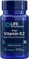 Life Extension - Mega Vitamin K2 High Potency for Strong Bones 45000 mcg (45 mg), 30 capsules