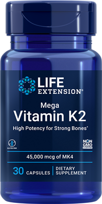 Life Extension - Mega Vitamin K2 High Potency for Strong Bones 45000 mcg (45 mg), 30 capsules