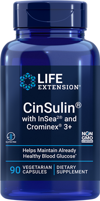 Life Extension - CinSulin with InSea2 and Crominex 3+,  - 90 Vegetarian Capsules