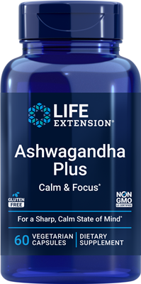 Life Extension - Ashwagandha Plus Calm & Focus- 60 Vegetarian Capsules