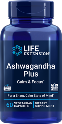 Life Extension - Ashwagandha Plus Calm & Focus- 60 Vegetarian Capsules