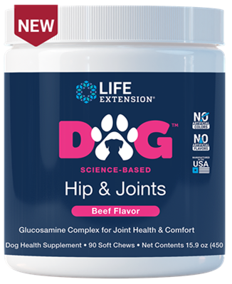 Life Extension - DOG Hip & Joints  SCIENCE-BASED Beef Flavor  90 SOFT CHEWS