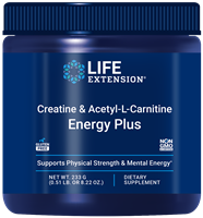 Life Extension - Creatine & Acetyl-L-Carnitine Energy Plus Powder- 8.22 oz